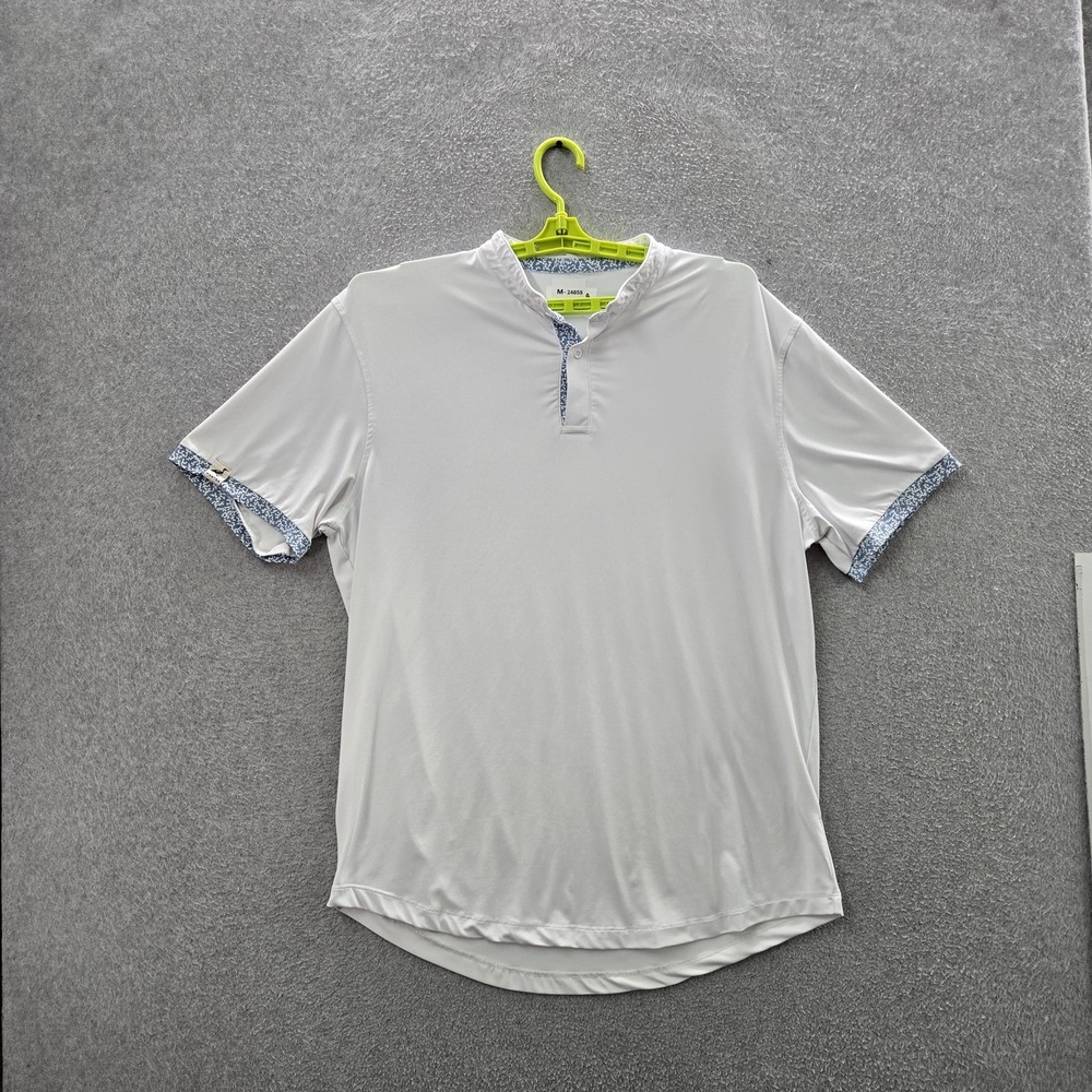 MANTRA Men Polo XL White Golf Performance Polo Button‎ Short Sleeve